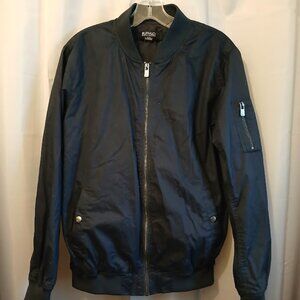 BUFFALO by DAVID BITTON Navy Blue Windbreaker Pilots Jacket womens S Full Zip up
